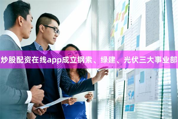 炒股配资在线app成立钢索、绿建、光伏三大事业部