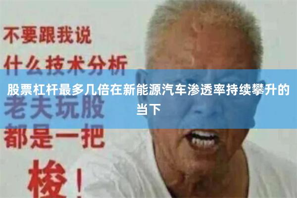 股票杠杆最多几倍在新能源汽车渗透率持续攀升的当下