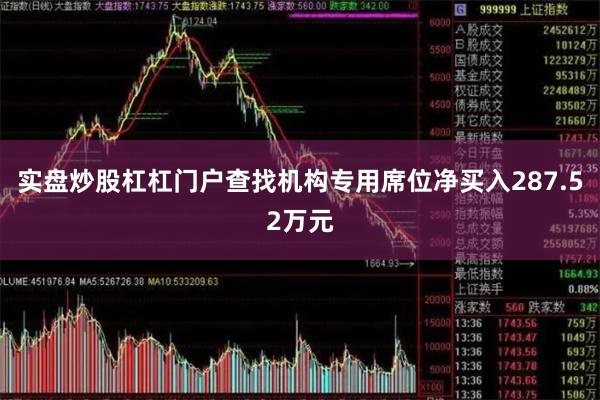 实盘炒股杠杠门户查找机构专用席位净买入287.52万元