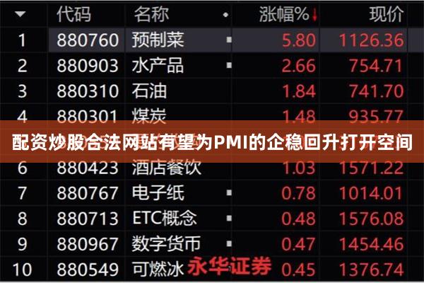 配资炒股合法网站有望为PMI的企稳回升打开空间